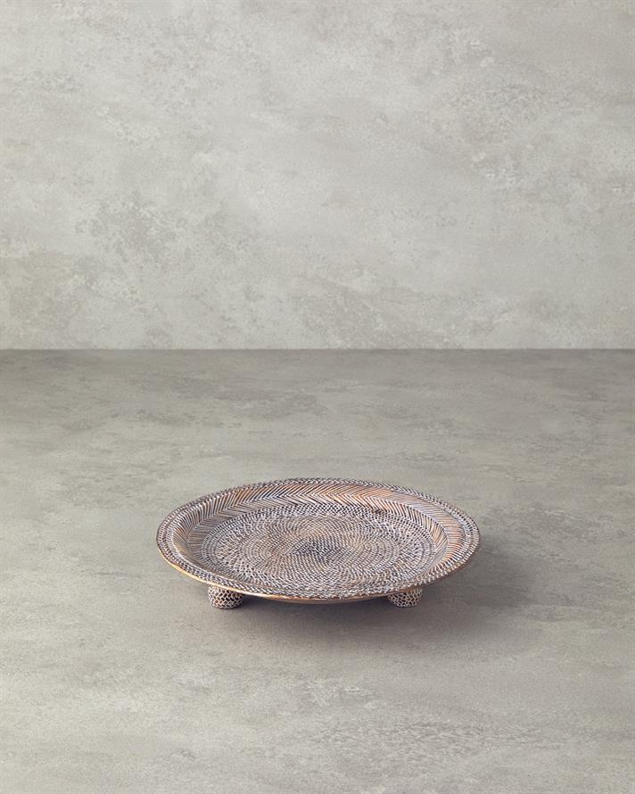 Rony Polyresin Dekoratif Tepsi Kahve