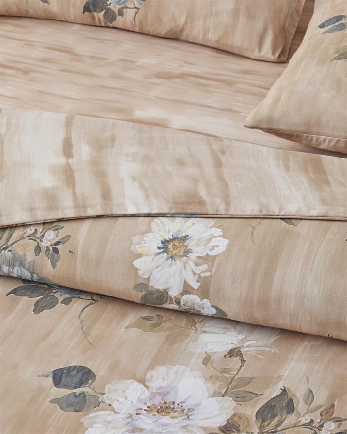 Rose Bright Dijital Baskılı Kolay Ütülenir  Çift Kişilik Çarşaflı Nevresim Takımı 200x220 cm Kahverengi