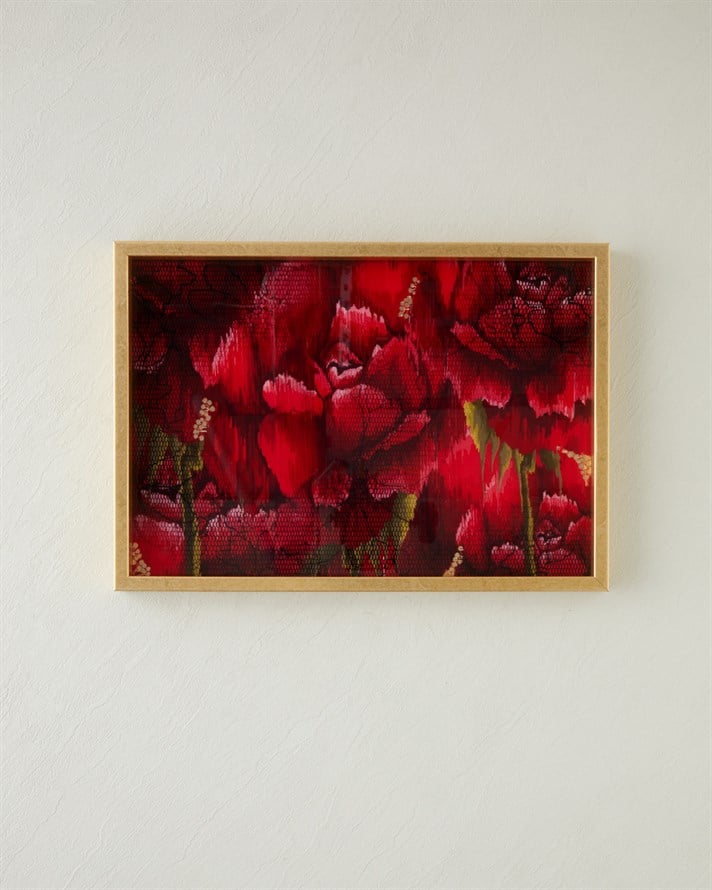 Rose Scent Cam Dekoratif Tepsi 30x42 cm Kırmızı