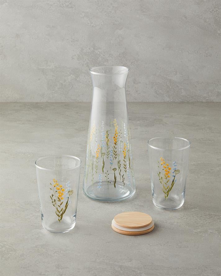 Rosemary Cam 3 Parça Su Takımı 1150 Ml + 400 Ml Renkli