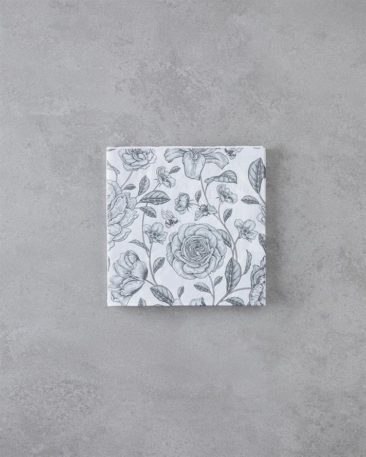 Roseray Kağıt 20li Kağıt Peçete 33x33 cm Siyah - Beyaz