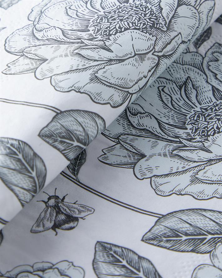 Roseray Kağıt 20li Kağıt Peçete 33x33 cm Siyah - Beyaz