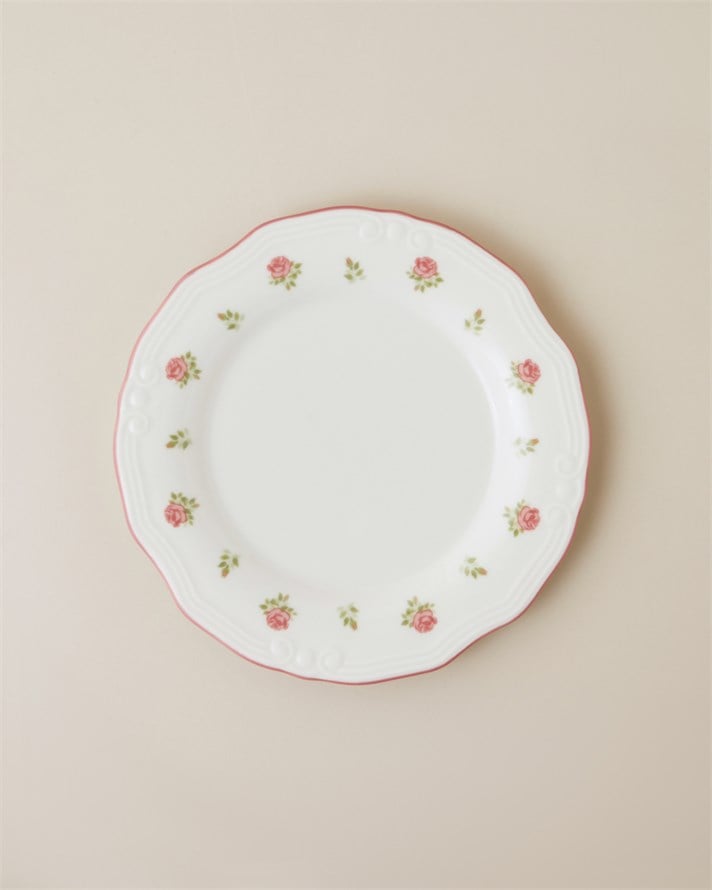 Rosette Porselen 6lı Pasta Seti 22 cm Pembe