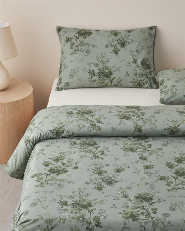 Rosy Glow Pamuk Çift Kişilik Nevresim Takımı 200x220 cm Yeşil