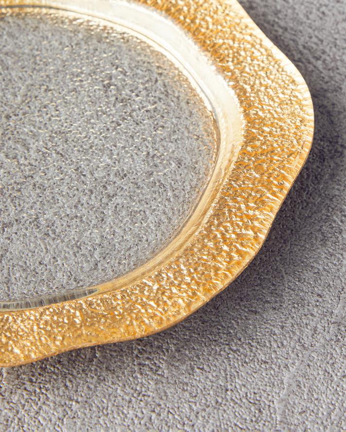 Rowan Cam Pasta Tabağı 12.5 cm Gold