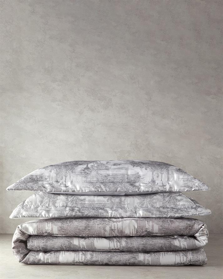 Royal Elegance Jakarlı Çift Kişilik Yatak Örtüsü Takımı 240x260 cm Antrasit