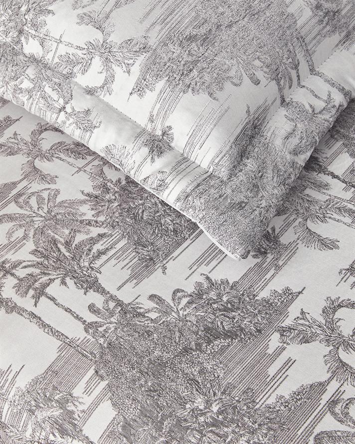 Royal Elegance Jakarlı Çift Kişilik Yatak Örtüsü Takımı 240x260 cm Antrasit