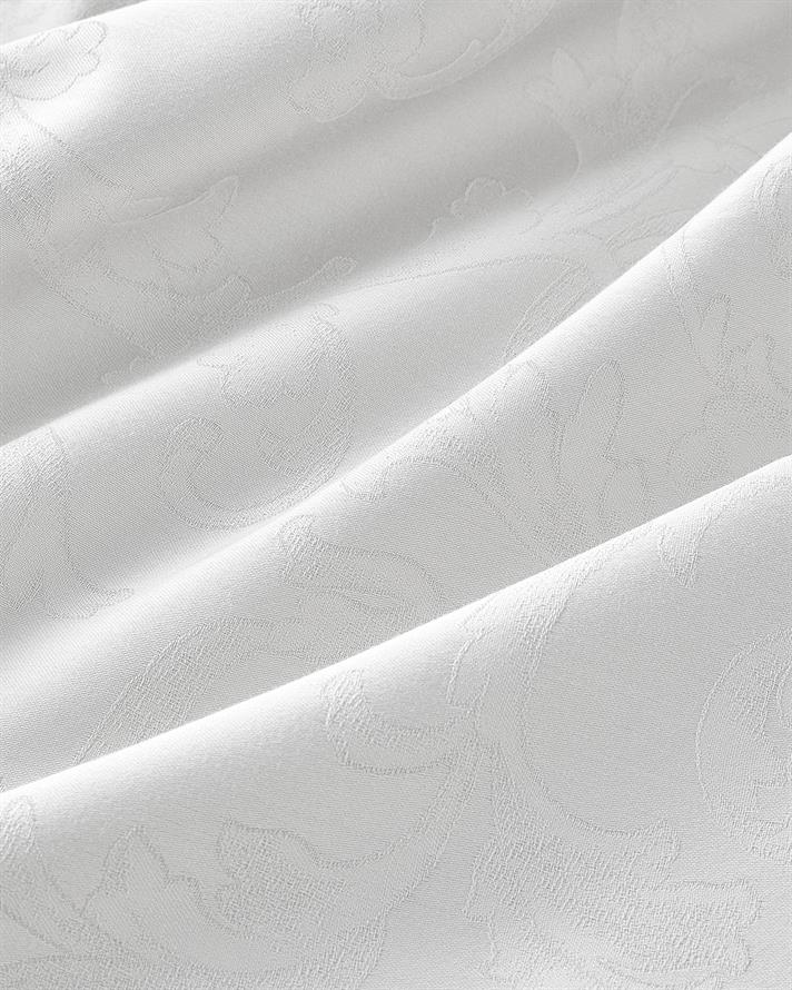 Royal Scroll Jakarlı Pamuk Saten King Size Çarşaflı Nevresim Takımı 240x220 cm Beyaz