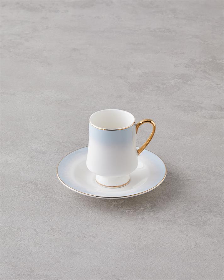Royals New Bone China 4 Parça 2 Kişilik Kahve Fincan Takımı 90 ml Mavi