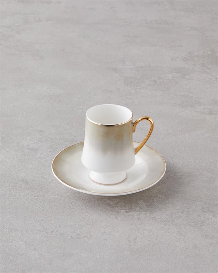 Royals New Bone China 4 Parça 2 Kişilik Kahve Fincan Takımı 90 ml Vizon