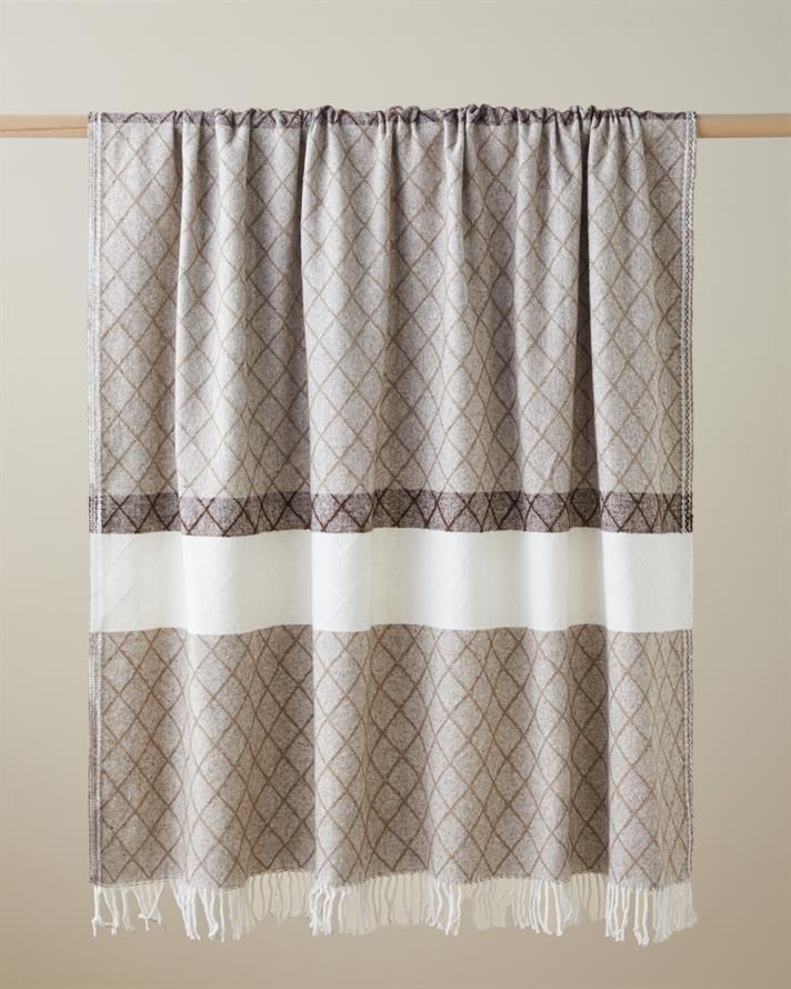 Rumi Koltuk Şalı 130x170 cm Kahve-Bej