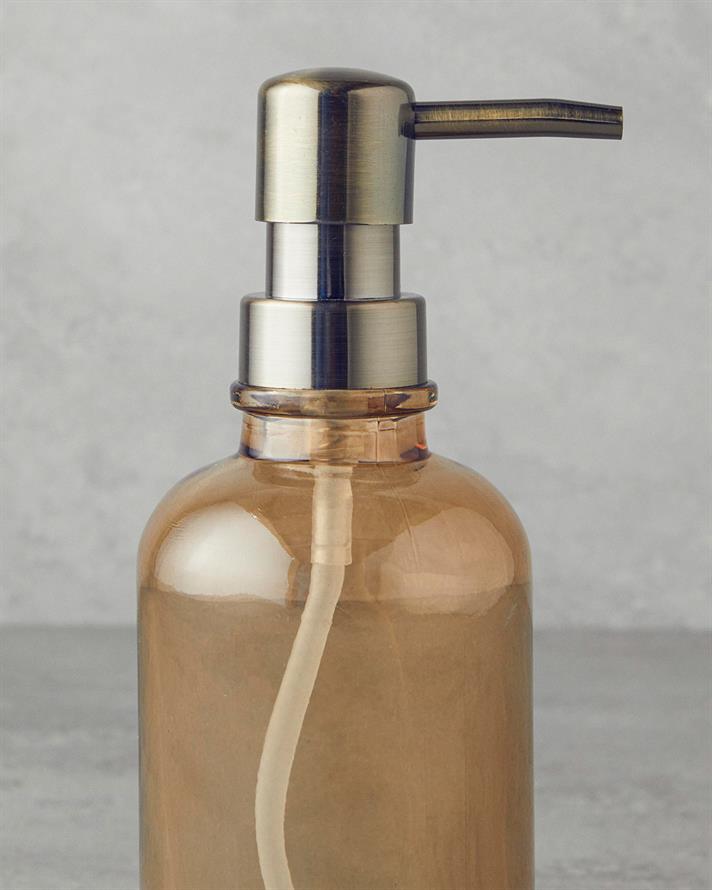 Rustic Cam Banyo Sıvı Sabunluk Amber