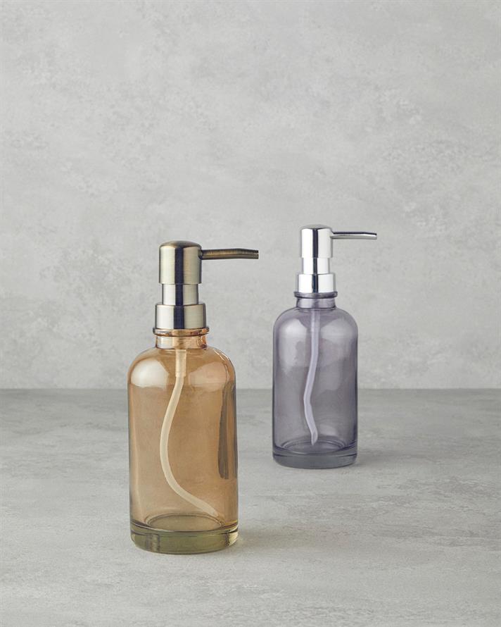 Rustic Cam Banyo Sıvı Sabunluk Amber