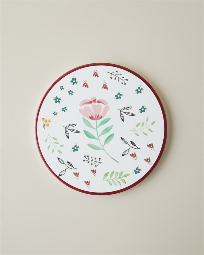 Rustic Florals Seramik Nihale 16 cm Pembe - Yeşil
