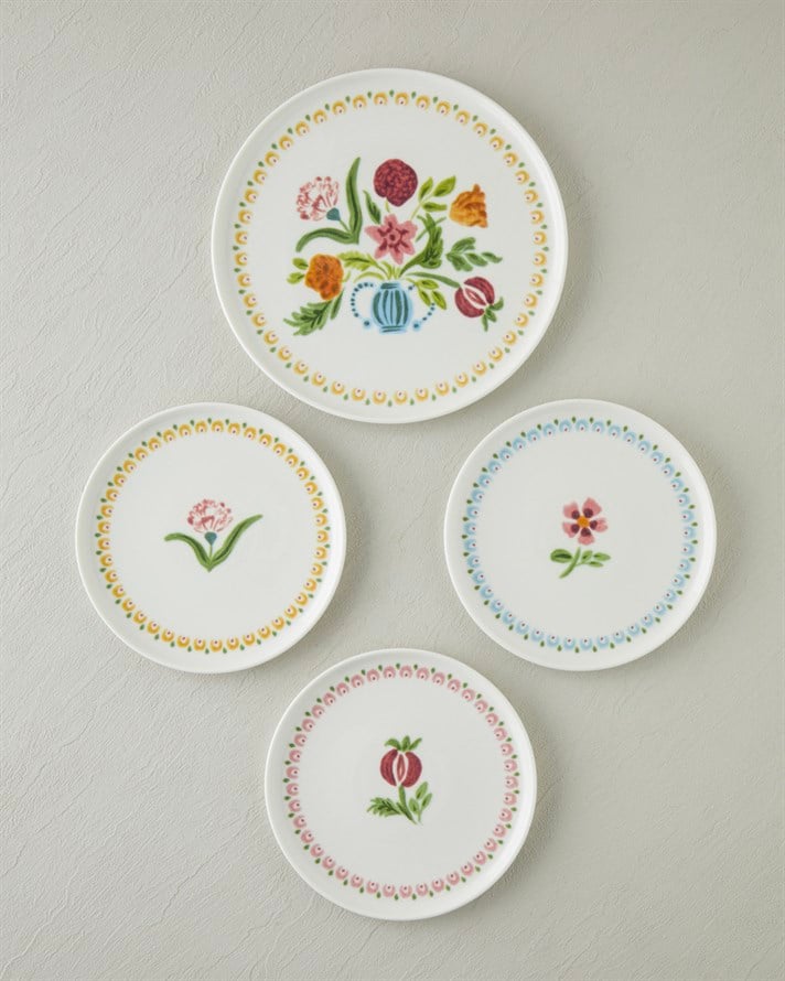 Rustic Porselen Pasta Seti 7 parça 6 kişilik Renkli