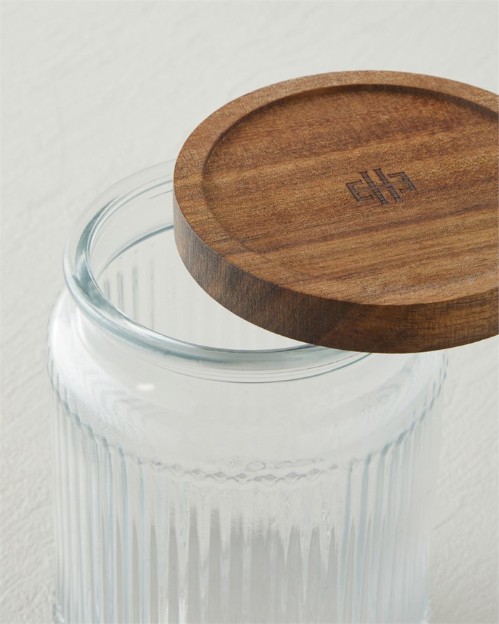 Rustic Wood Soda Cam Kavanoz 480 ml Şeffaf