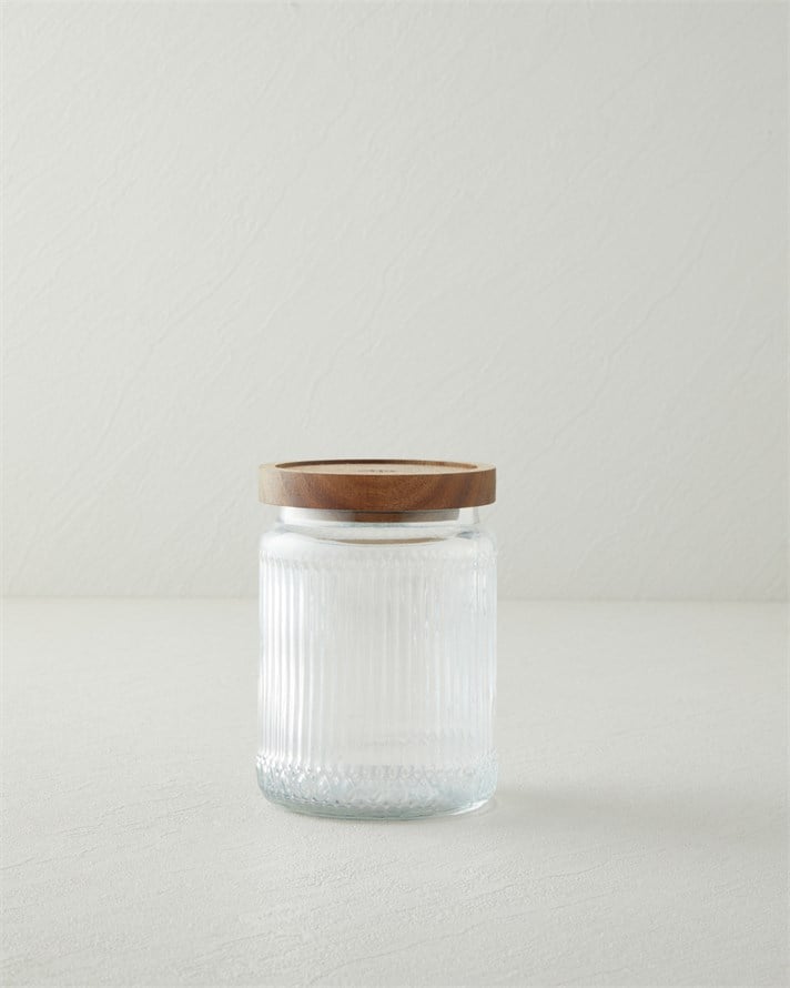 Rustic Wood Soda Cam Kavanoz 480 ml Şeffaf