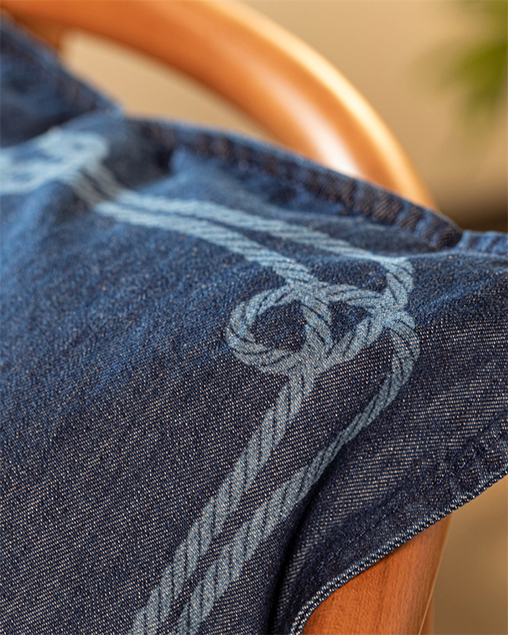 Sailors Knot Denim Kırlent Kılıfı İndigo