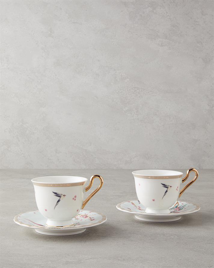 Sakura Dream New Bone China Çay Fincanı Takımı Pembe