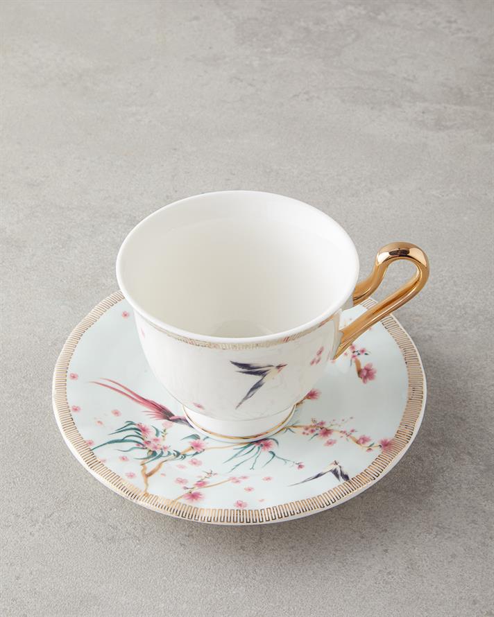 Sakura Dream New Bone China Çay Fincanı Takımı Pembe