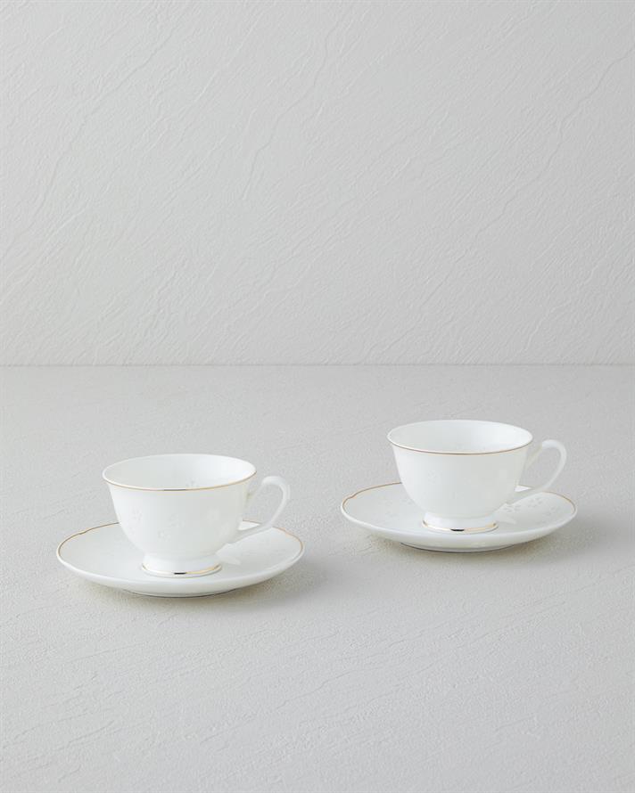 Sakura New Bone China 4 Parça 2 Kişilik Kahve Fincan Takımı Gold