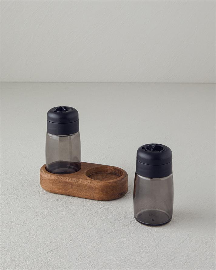 Saly Cam 2li Tuzluk - Biberlik 100 ml Antrasit