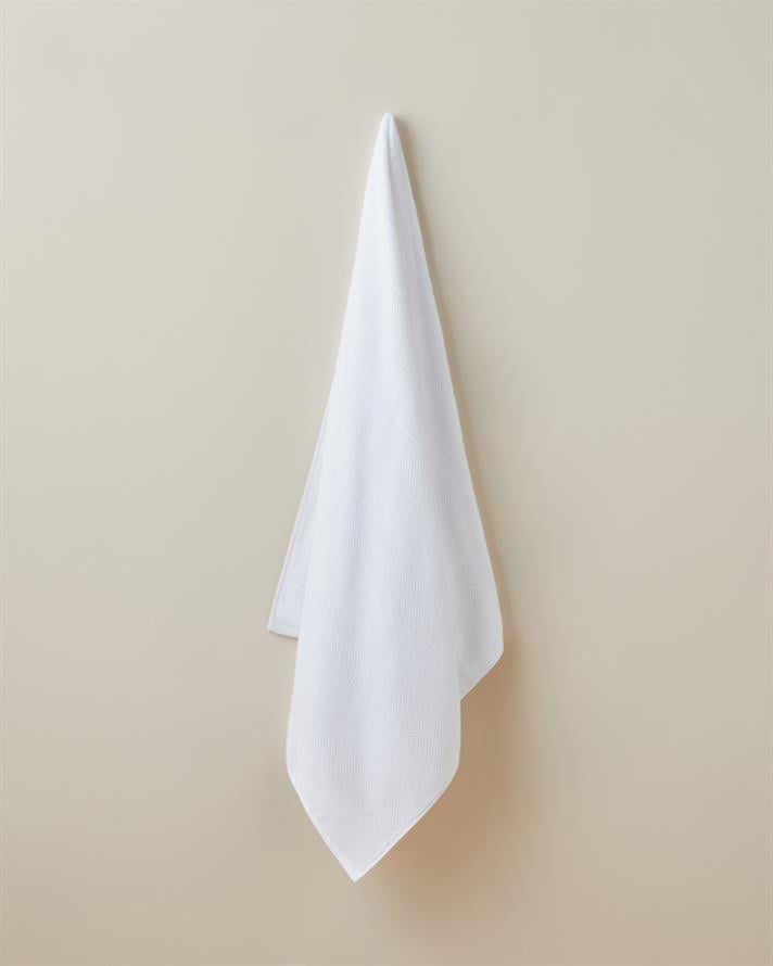 Sandy Stripe Pamuk Banyo Havlusu 80x150 cm Beyaz