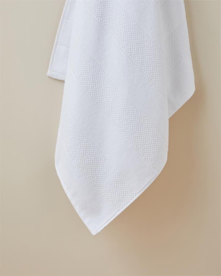 Sandy Stripe Pamuk Banyo Havlusu 80x150 cm Beyaz