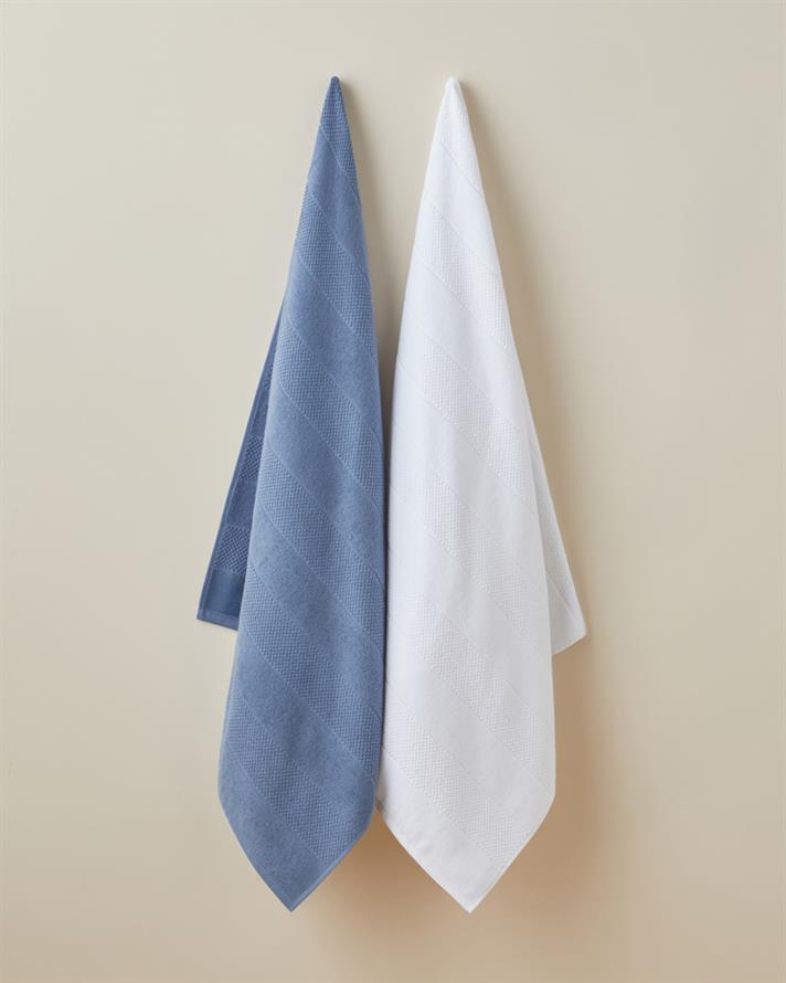 Sandy Stripe Pamuk Banyo Havlusu 80x150 cm Lacivert