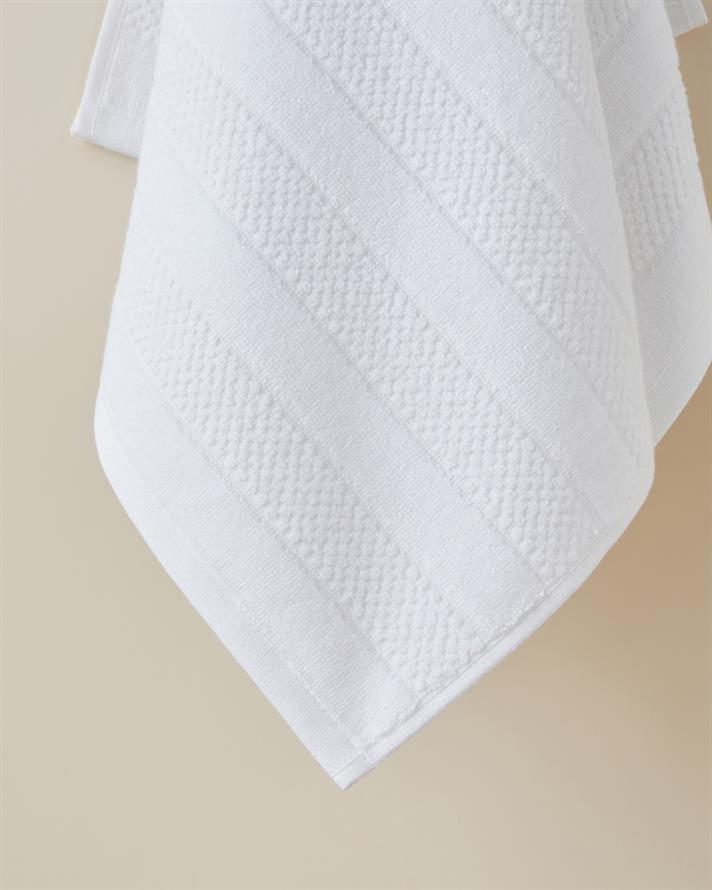 Sandy Stripe Pamuk Yüz Havlusu 50x80 cm Beyaz