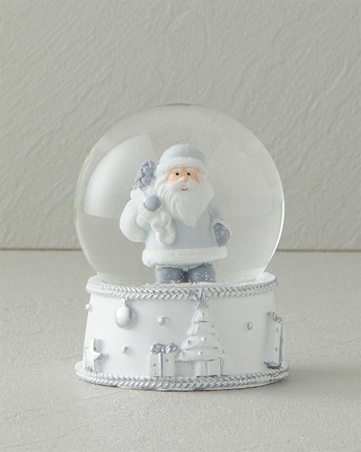Santa Yılbaşı Kar Küresi Beyaz