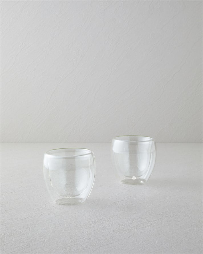 Santos Borosilikat 2li Çift Cidarlı Bardak Şeffaf