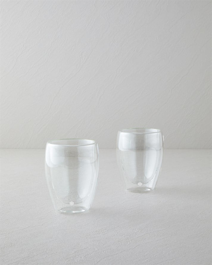 Santos Borosilikat 2li Çift Cidarlı Bardak Şeffaf