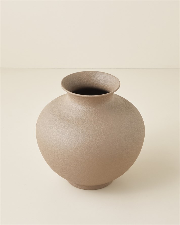 Sarina Metal Vazo 23 cm Açık Kahverengi