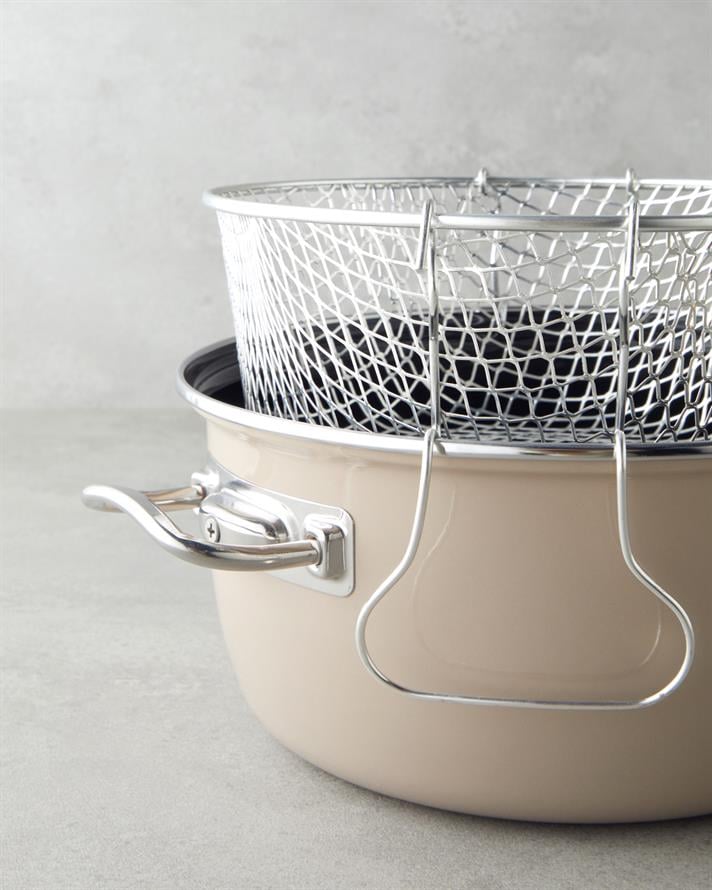 Sartagi Emaye Kızartma Tencere 22 cm Mocha