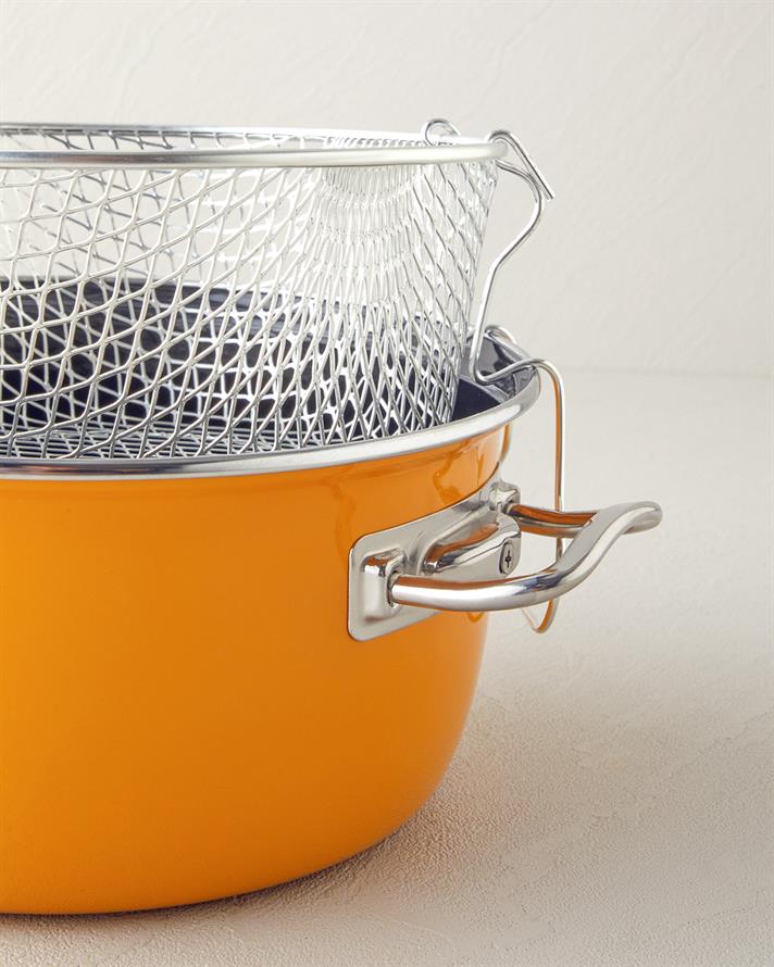 Sartagi Emaye Kızartma Tenceresi 22 cm Hardal