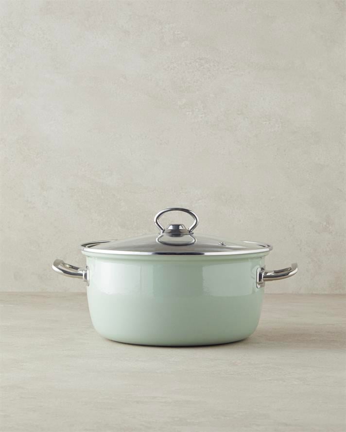 Sartagi Emaye Kızartma Tenceresi 22 Cm Açık Mint