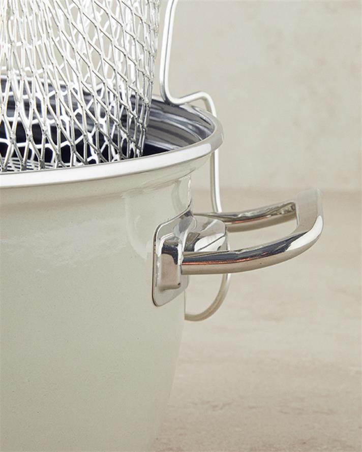 Sartagi Emaye Kızartma Tenceresi 22 Cm Bej