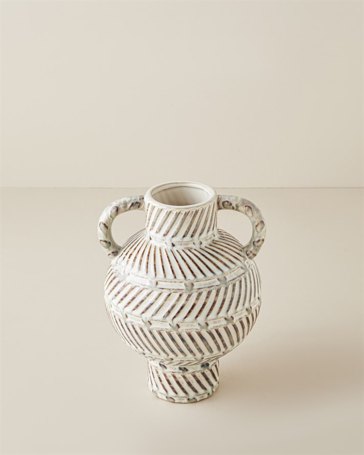Sasha Seramik Vazo 25,5 cm Bej