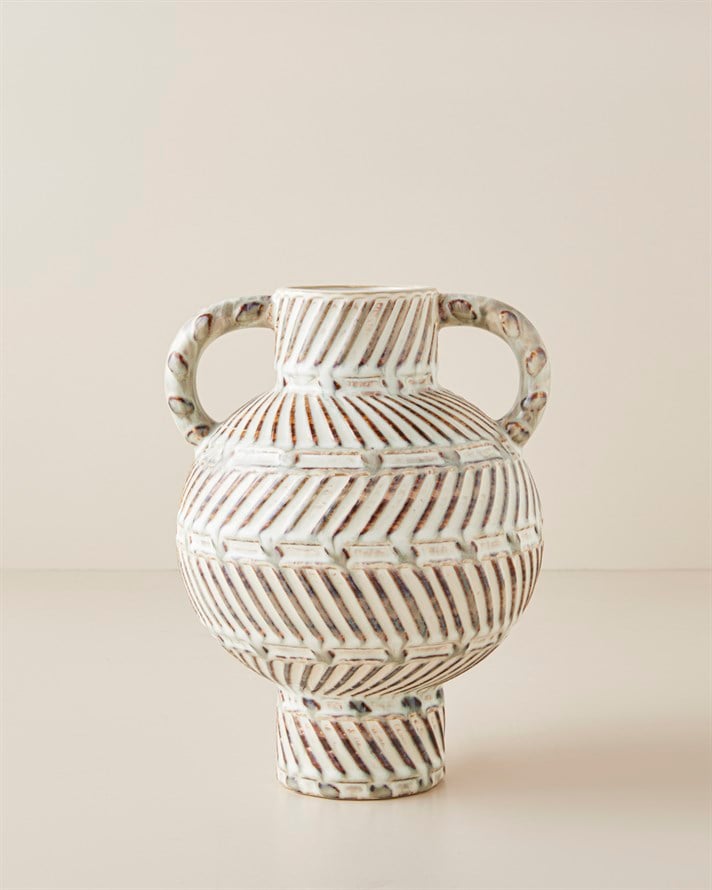 Sasha Seramik Vazo 25,5 cm Bej