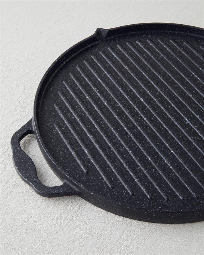Savor Premium Yuvarlak Izgara Tava 34 cm Siyah