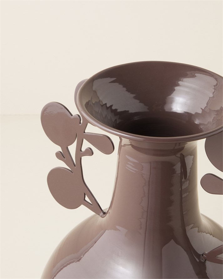 Savory Metal Vazo 38,5 cm Kahve