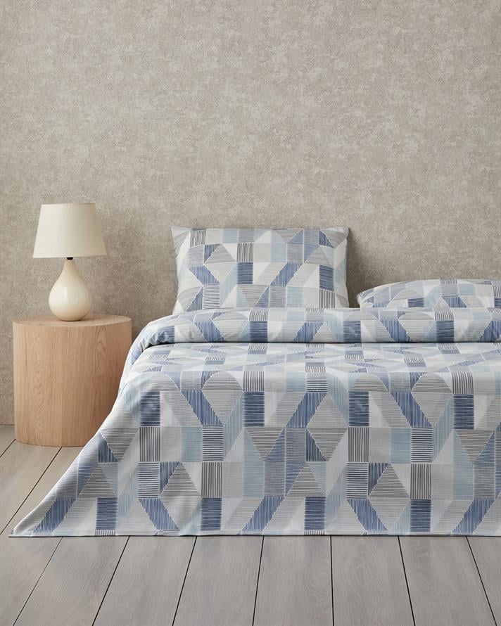 Sea Marine Kolay Ütülenir Çift Kişilik Nevresim Takımı 200x220 cm Mavi - Bej