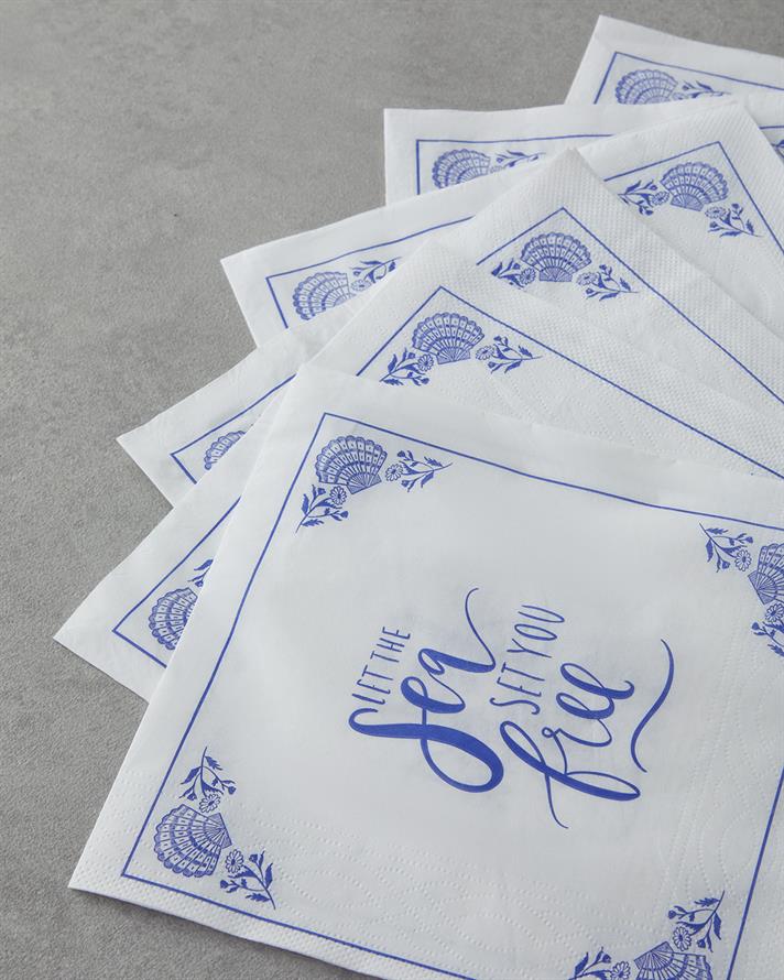 Seafree 20li Kağıt Peçete 33x33 cm Lacivert-Beyaz