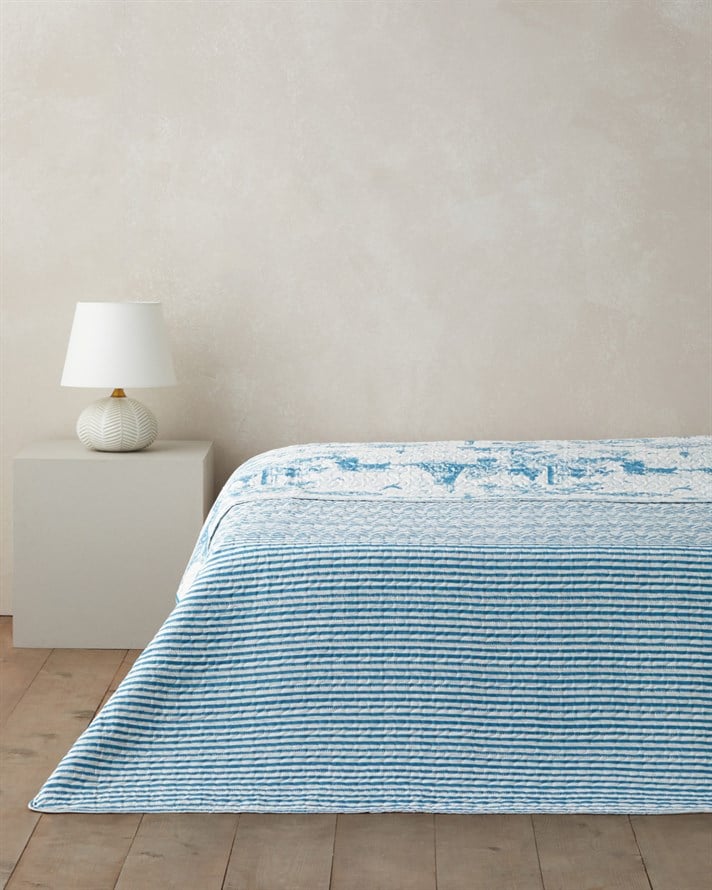 Seaside Serenity Çift Kişilik Çok Amaçlı Örtü 200x220 cm Mavi