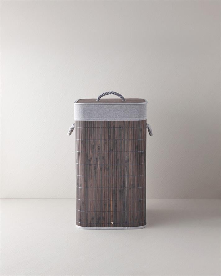 Selina Bambu Çamaşır Sepeti 41x31x60 cm Antrasit