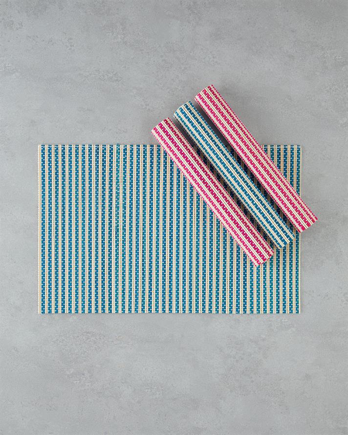 Serene Bambu 4lü Amerikan Servis 30x45 cm Pembe - Mavi