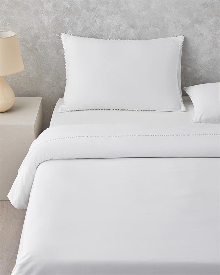 Serene Bliss Perkal King Size Nevresim Takımı 240x220 cm Beyaz