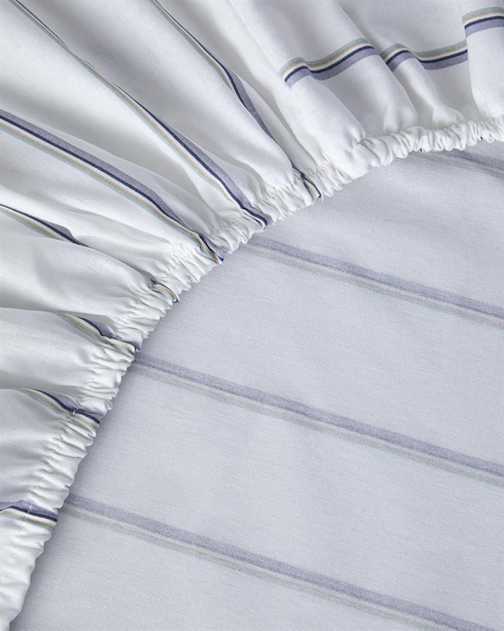 Serene Stripes Pamuklu Tek Kişilik Lastikli Çarşaf 100x200 cm Lacivert