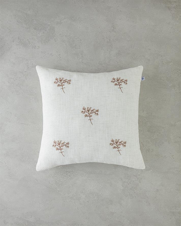 Serenita Nakışlı Dekoratif Kırlent 45x45 cm Ekru